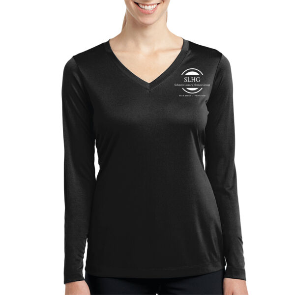 Ladies Long Sleeve PosiCharge ® Competitor™ V Neck Tee, 50 UPF Thumbnail
